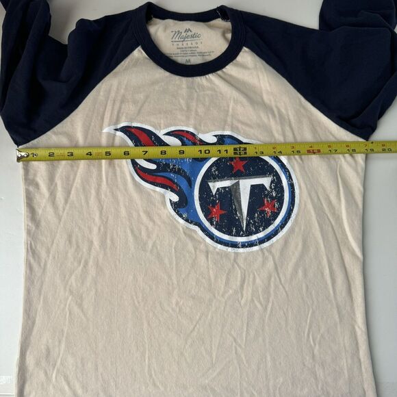 Majestic Threads Tennessee Titans Raglan 3/4 Sleeve Tee Medium - Picture 4 of 10